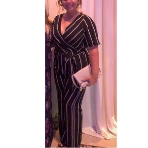Black striped jumpsuit